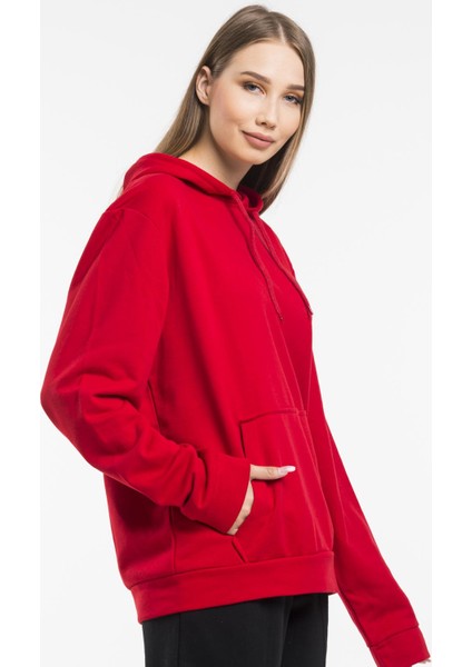 Baskılı KapüşonluKanguru Cepli Sweatshirt