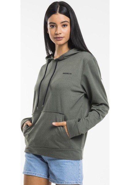 Baskılı KapüşonluKanguru Cepli Sweatshirt