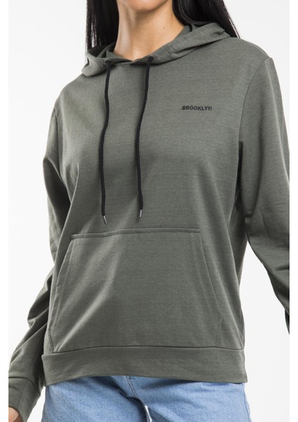 Baskılı KapüşonluKanguru Cepli Sweatshirt