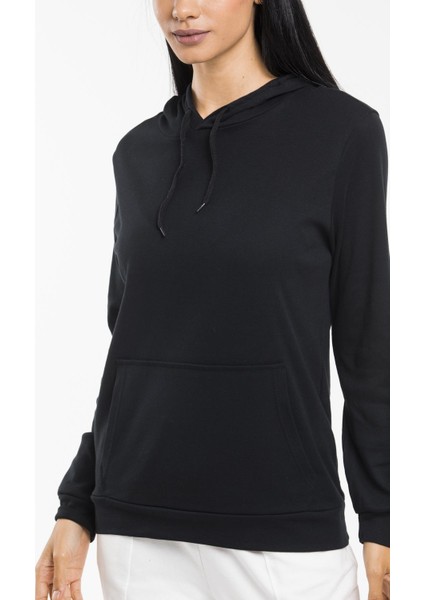 Kadın Kalın Kapüşonlu Kanguru Cepli Sweatshirt