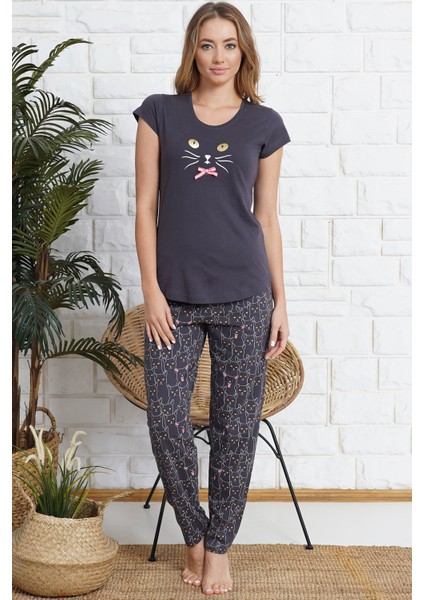Kadın Kısa Kollu Pijama Takımı 008216