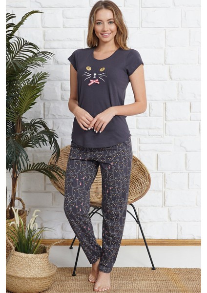 Kadın Kısa Kollu Pijama Takımı 008216