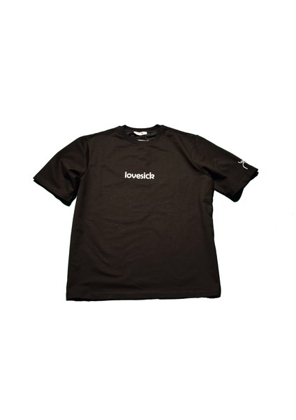 Lovesick Siyah Baskılı Tişört Unisex