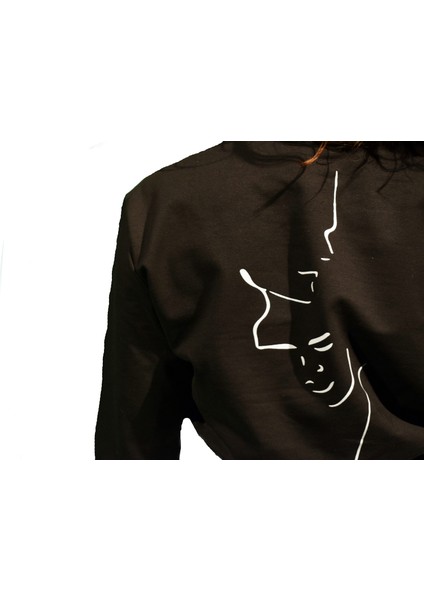 Lovesick Siyah Baskılı Crop Top