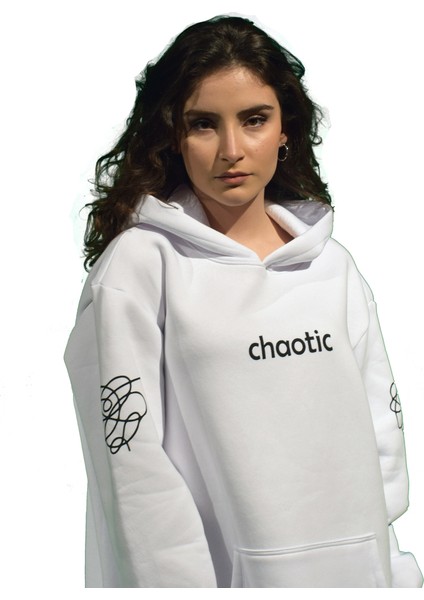 Chaotic Sweat Beyaz Oversize / Büyük Beden Unisex