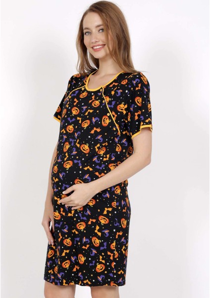 Örme Çift Patlı Pamuk Hamile Gecelik modelleri