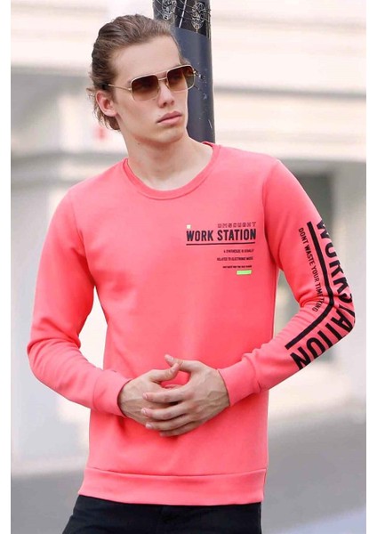 Baskılı Pembe Sweatshirt 4161