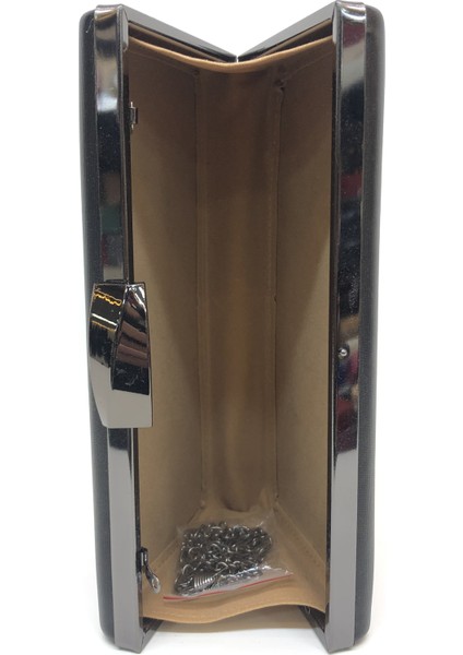 Siyah Renk Kumaş Abiye Portföy Clutch Kadın Çanta Elde ve Uzun Askılı Kullanım modelleri