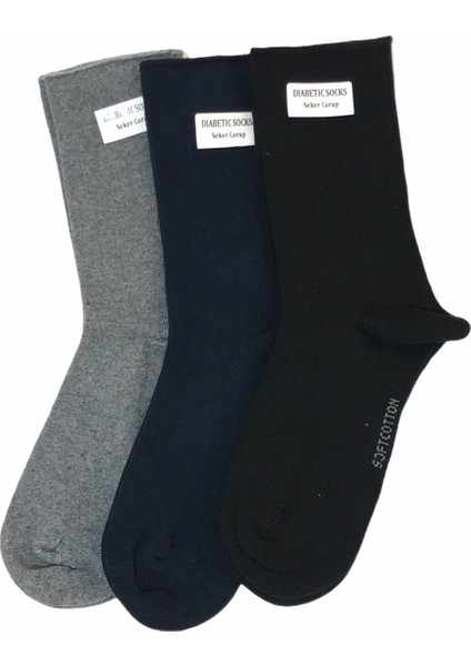 3'lü Lastiksiz Pamuklu Dikişsiz Şeker Çorabı