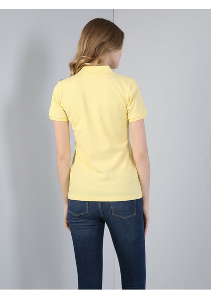 Colins Slim Fit Kadın Sarı Kısa Kol Tişört fiyatları
