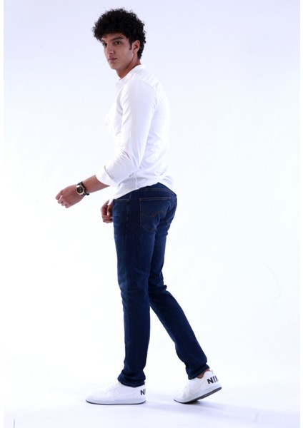 Deni's Jeans Arthur Mavi Slim Fit Normal Bel Erkek Kot Pantolon