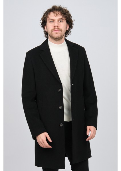 Erkek Düğmeli Yün Kaban 5142000 Siyah fiyatları