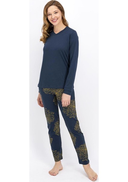 922 Jasmine Mat Indigo Kadın Pijama Takımı