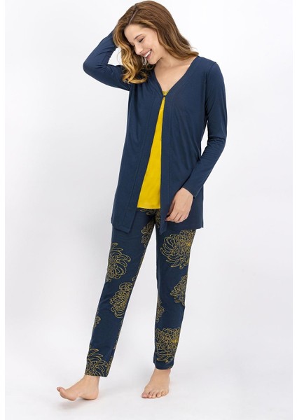 924 Jasmine Safran Kadın 3'lü Pijama Takımı