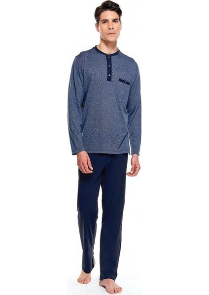 8518 Erkek Uzun Kollu Jakarlı Pijama Takımı