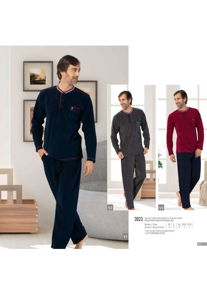 3023 Yaka Bantlı Triko Pijama Takımı fiyatları