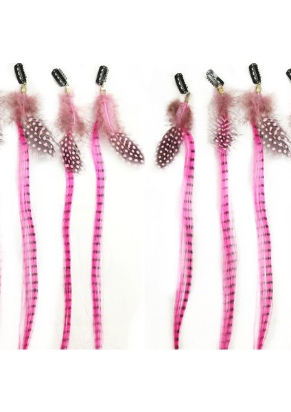 Saç Aksesuar Klipsli Sentetik Sülün Tüyü Açık Pembe – 10 Adet/Paket