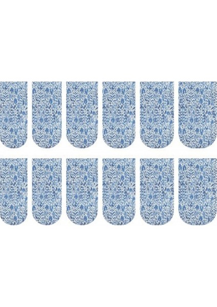 Mavi Etnik Desen Tırnak Dövmesi