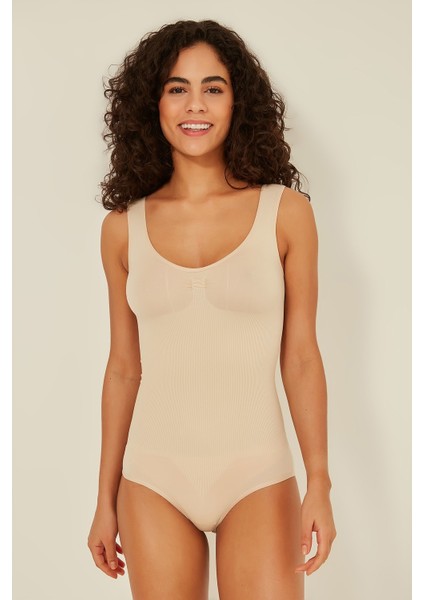 C11924 Kalın Askılı Çıtçıtlı Body Ten