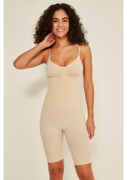 C12011 Kadın Body Boxer Korse Ten