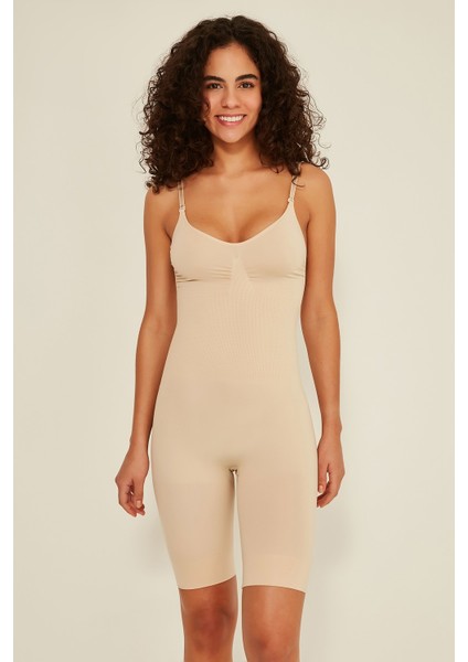 C12011 Kadın Body Boxer Korse Ten
