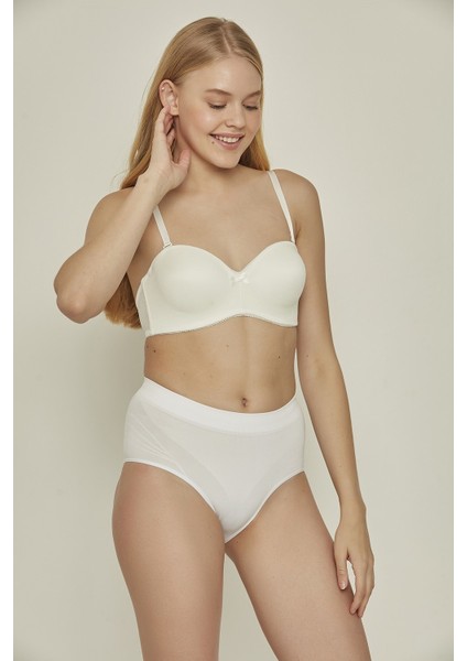C17025 Dikişsiz Düşük Bel Ince Slip Korse Beyaz