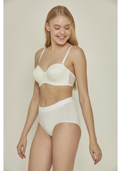 C17025 Dikişsiz Düşük Bel Ince Slip Korse Beyaz