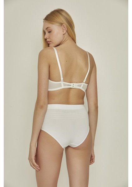 C17025 Dikişsiz Düşük Bel Ince Slip Korse Beyaz