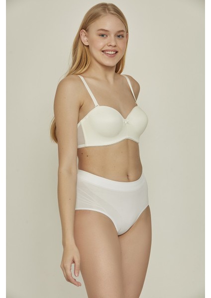 C17025 Dikişsiz Düşük Bel Ince Slip Korse Beyaz