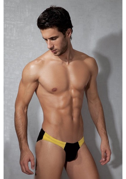 Siyah - Sarı Erkek Slip 1099