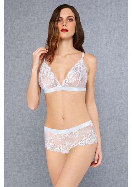 Çeyizlik Desteksiz Brazilian Bralet Sütyen Takım 12434