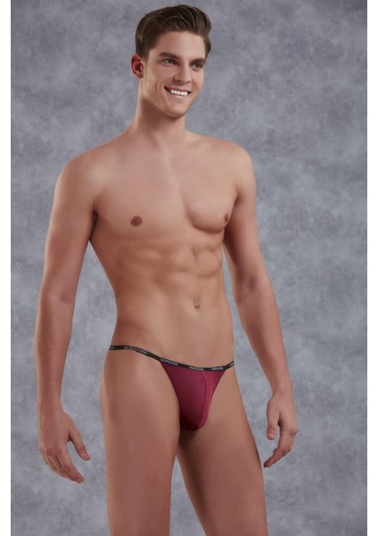 DOREANSE 1330 ERKEK MİCRO MODAL CLARET RED TANGA STRİNG SLİP