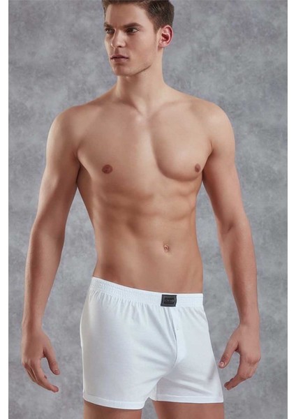 Erkek Pamuk Düğmeli Normal Paça Boxer 1511