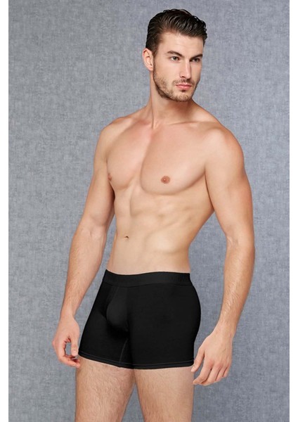 1722 ERKEK MODAL İNCE KUMAŞ SİYAH BOXER