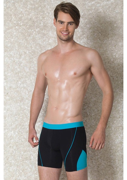 1754 ERKEK MODAL ÇİFT RENKLİ SİYAH BOXER