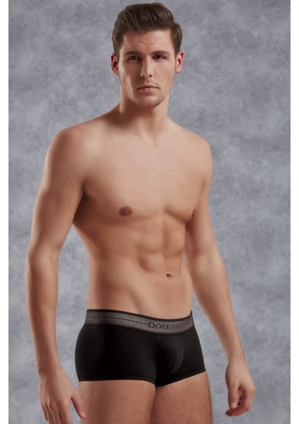 1774 ERKEK MİNİ PAÇA KOT DESEN SİYAH BOXER