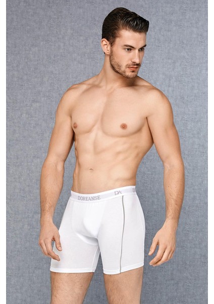1780 ERKEK MODAL ÇİZGİLİ BÜYÜK BEDEN BEYAZ BOXER