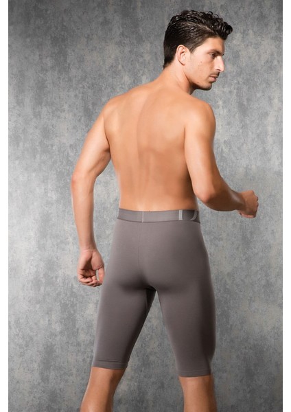 1785 ERKEK MODAL UZUN PAÇA KOYU GRİ BOXER
