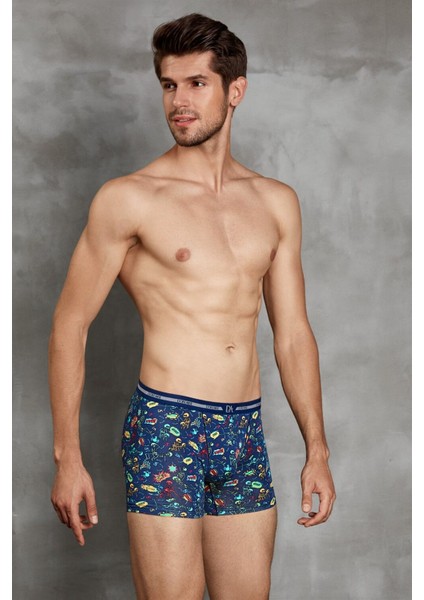 Modal Koton Figürlü Erkek Boxer Külot 1859