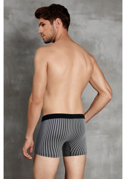 1866 ERKEK MODAL ÇİZGİ DESENLİ SİYAH BOXER fiyatları