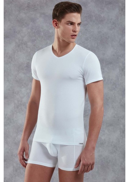 Beyaz Erkek T-Shirt 2855