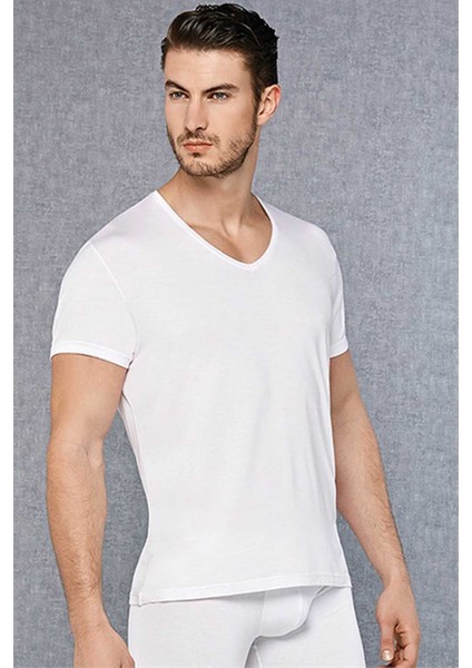 Beyaz Erkek T-Shirt 2865