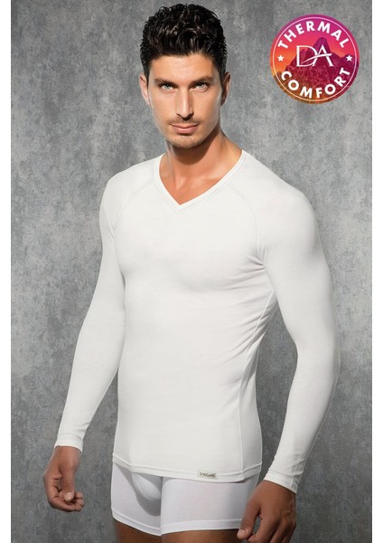 2980-2985 ERKEK V YAKA UZUN KOL EKRU THERMAL