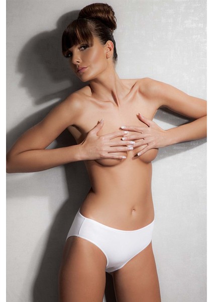 Beyaz-Siyah-Ten Kadın 3 Lü Slip 7126