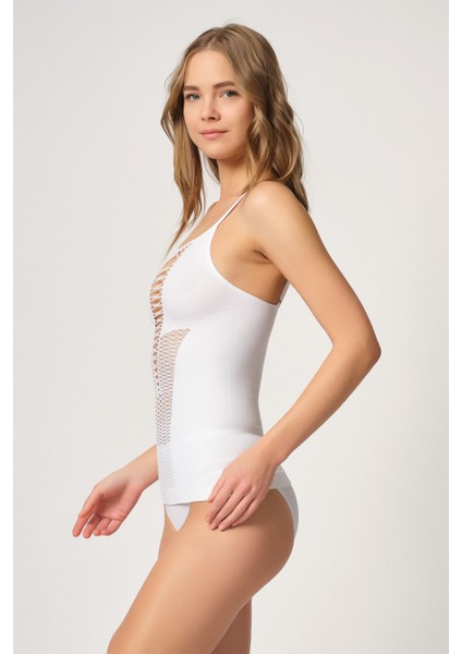 5038 Kadın Seamless Fantazi Korse Atlet Beyaz modelleri