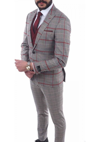 Kombinli Slimfit Yelekli Drop 6 Takım