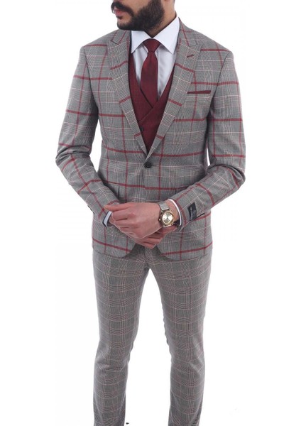 Kombinli Slimfit Yelekli Drop 6 Takım