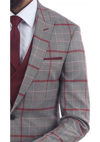 Kombinli Slimfit Yelekli Drop 6 Takım