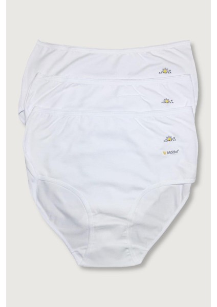 Kadın Beyaz 3'lü Paket Likralı Modal Klasik Külot 1851