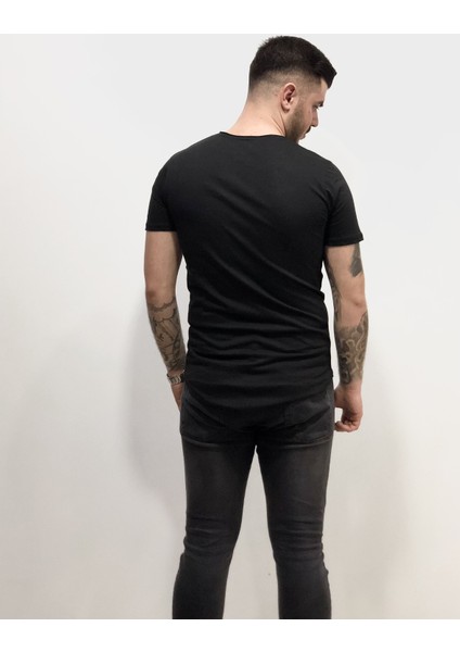 Oversize Oval Etek Yuvarlak Yaka Pamuk Outdoor Erkek Tşört